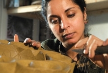 Photograph of Halima Cassell in her studio
